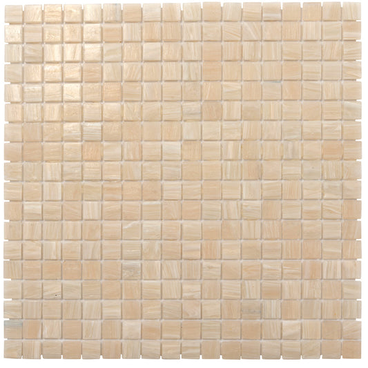 Bisque Beige 12 x 12 Glossy Glass Mosaic Tile - Sample