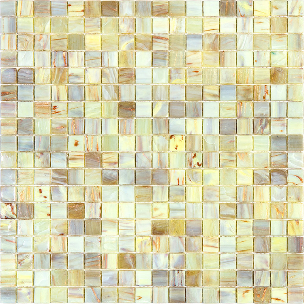 Parchment Beige 12 x 12 Glossy Glass Mosaic Tile