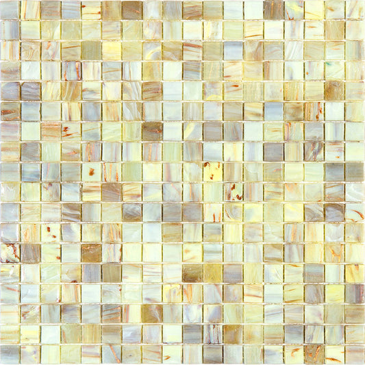 Parchment Beige 12 x 12 Glossy Glass Mosaic Tile - Sample
