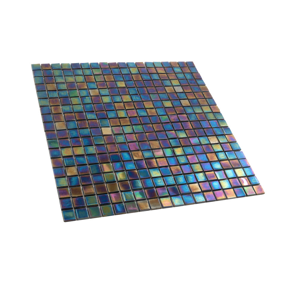 Shimmer Multi Blue 12 x 12 Glossy Glass Mosaic Tile