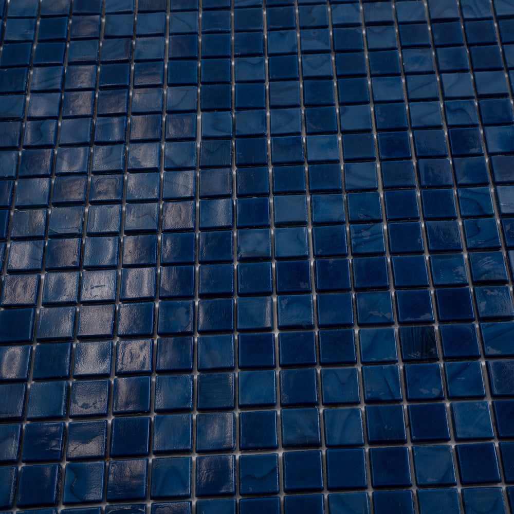 Navy Blue 12 x 12 Glossy Glass Mosaic Tile