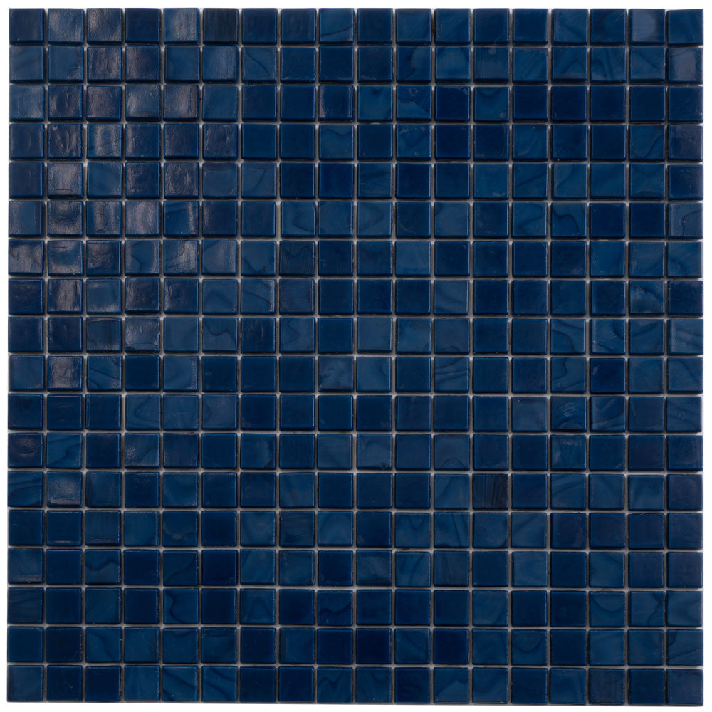 Navy Blue 12 x 12 Glossy Glass Mosaic Tile