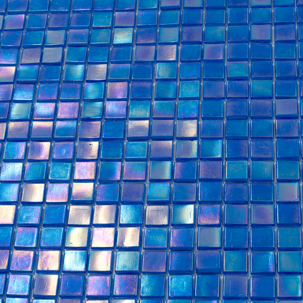 Azure Blue 12 x 12 Glossy Glass Mosaic Tile