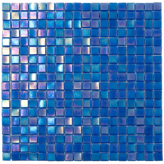 Azure Blue 12 x 12 Glossy Glass Mosaic Tile