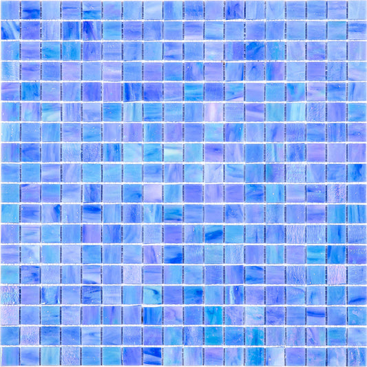 Rainbow Blue 12 x 12 Glossy Glass Mosaic Tile - Sample