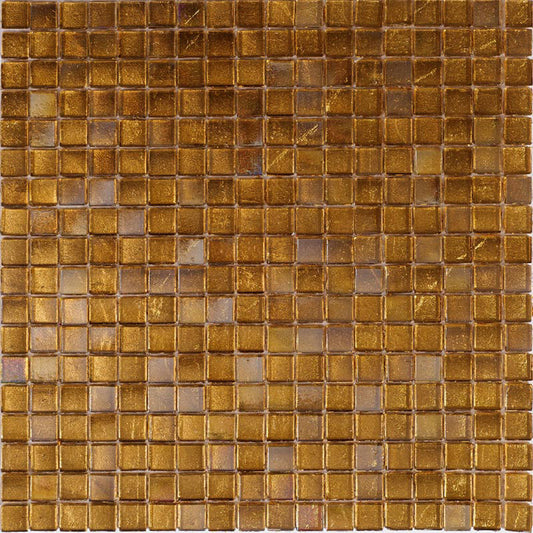 Towny Brown 12 x 12 Glossy Glass Mosaic Tile - Sample