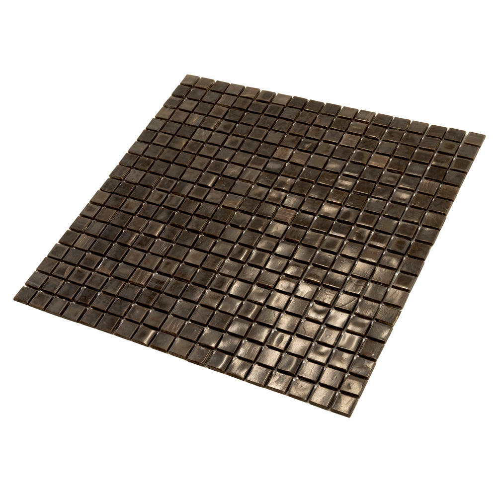 Russet Brown 12 x 12 Glossy Glass Mosaic Tile