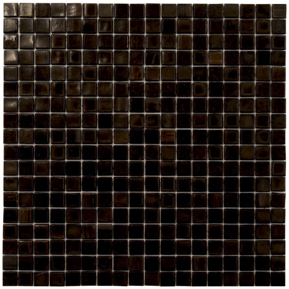 Russet Brown 12 x 12 Glossy Glass Mosaic Tile