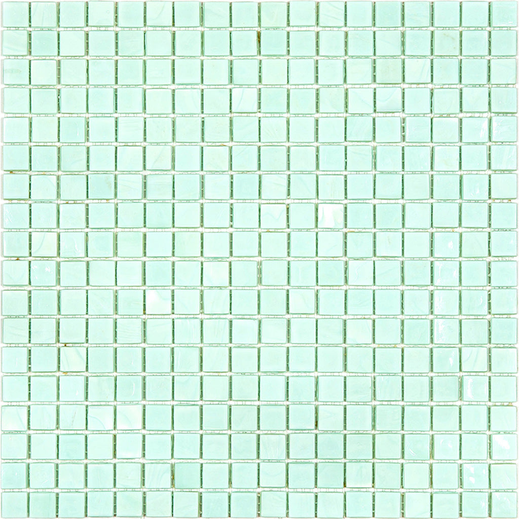 Light Blue-Green 12 x 12 Glossy Glass Mosaic Tile