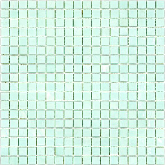 Light Blue-Green 12 x 12 Glossy Glass Mosaic Tile - Sample