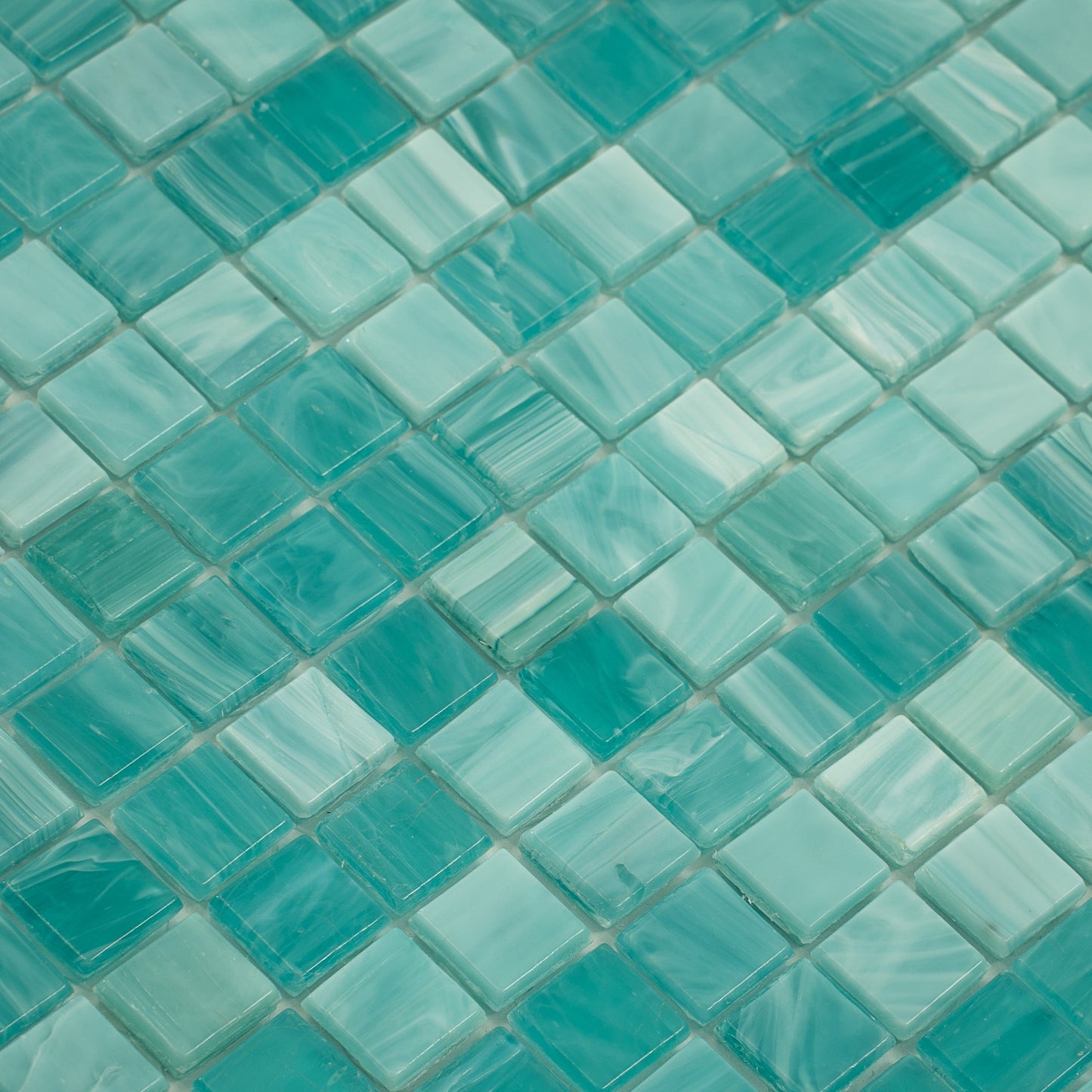 Aqua Green 12 x 12 Glossy Glass Mosaic Tile