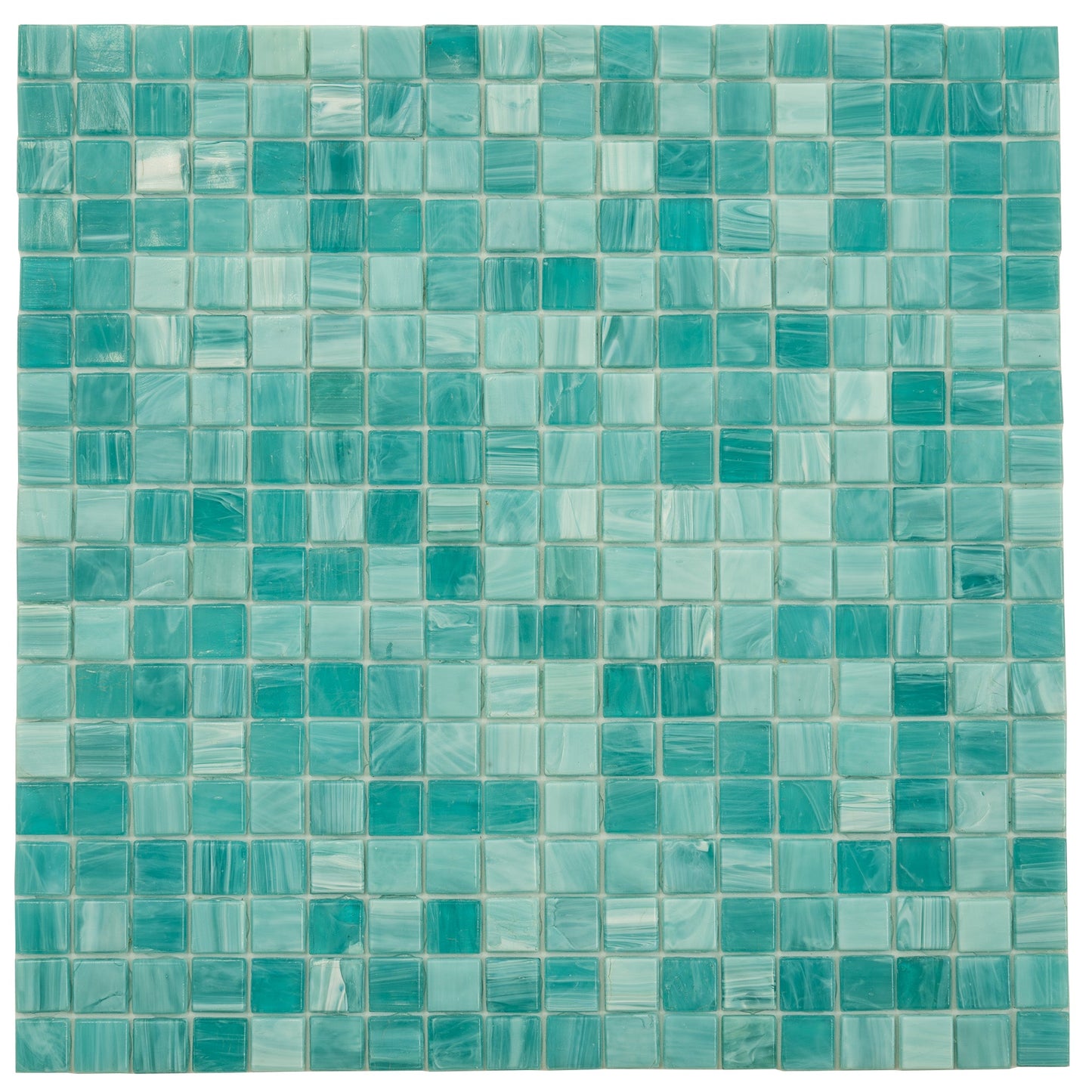 Aqua Green 12 x 12 Glossy Glass Mosaic Tile