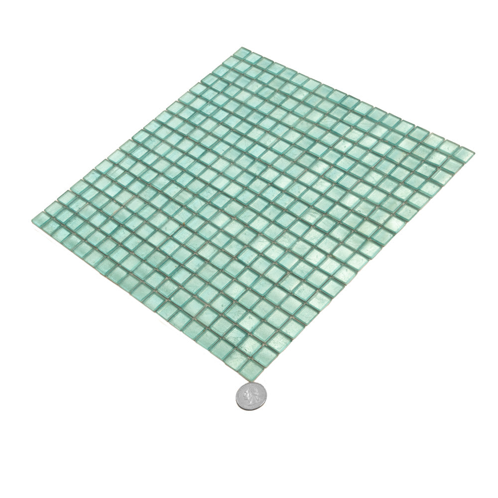 Pine Green 12 x 12 Glossy Glass Mosaic Tile