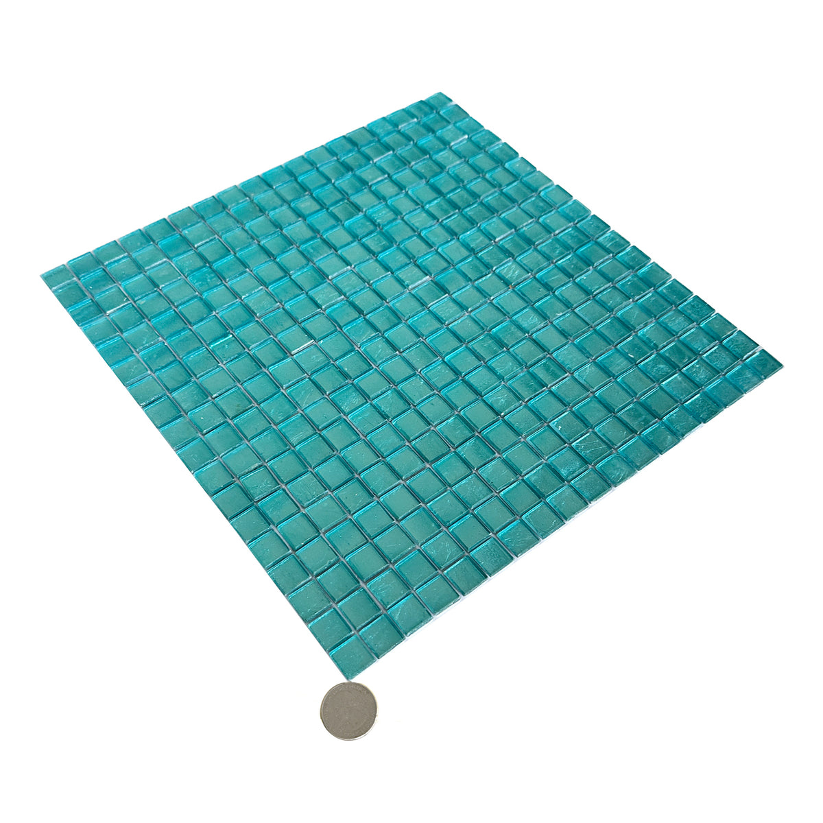 Pine Green 12 x 12 Glass Glossy Mosaic Tile