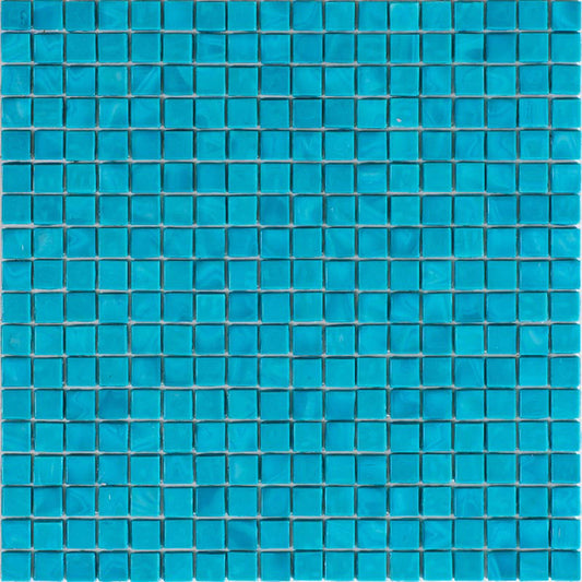 Dark Blue-Green 12 x 12 Glossy Glass Mosaic Tile - Sample