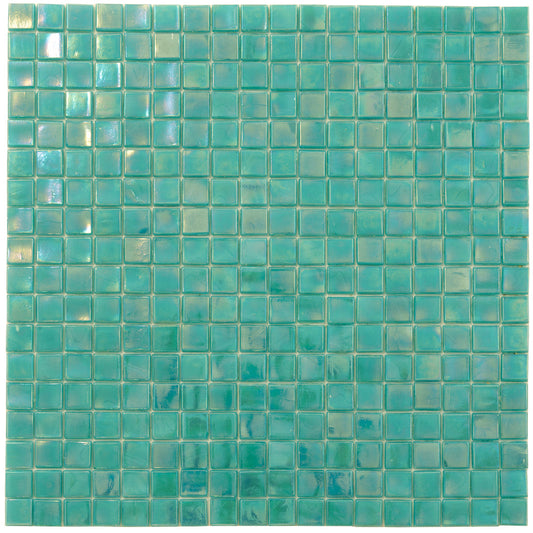 Dark Ocean Green 12 x 12 Glossy Glass Mosaic Tile - Sample