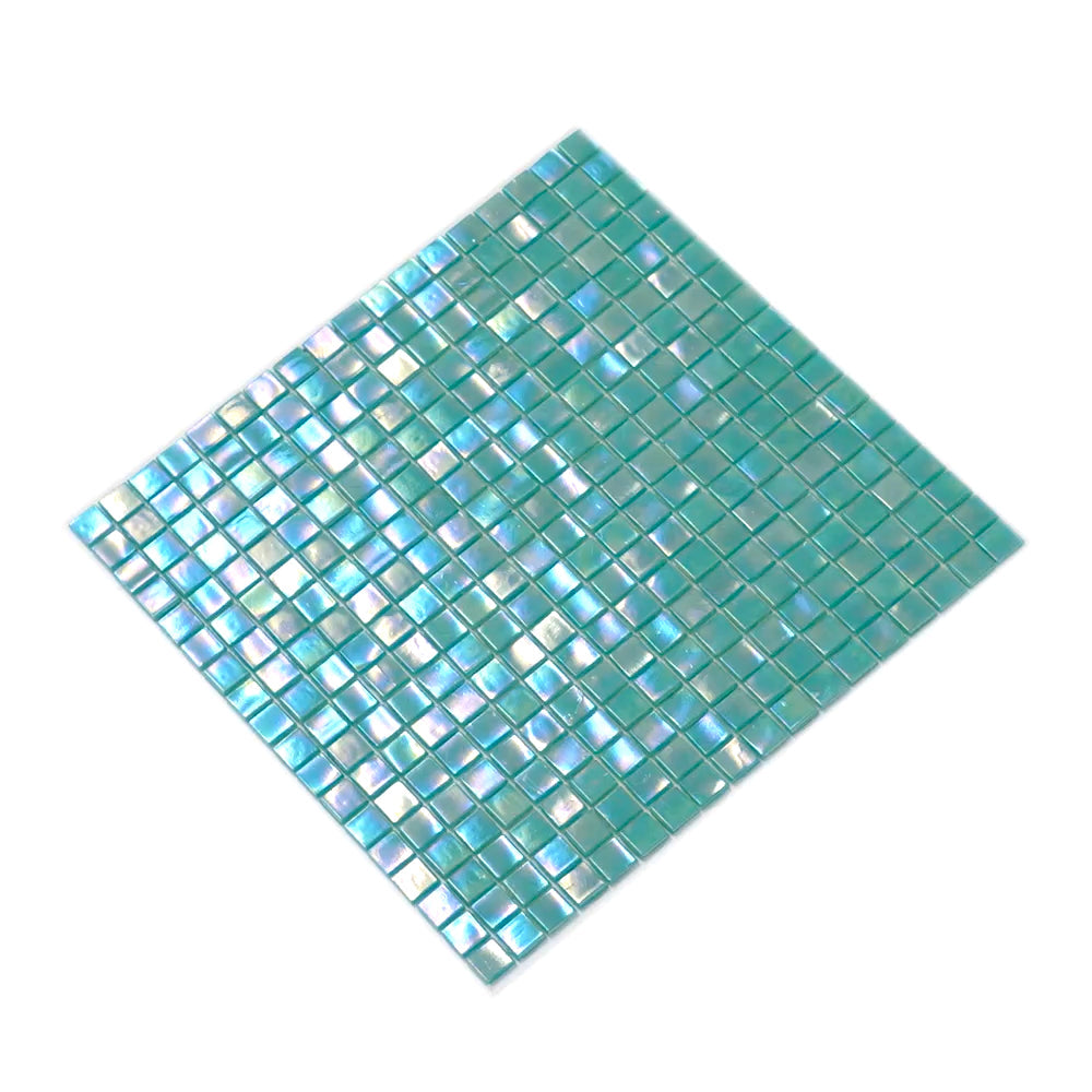 Dark Ocean Green 12 x 12 Glossy Glass Mosaic Tile