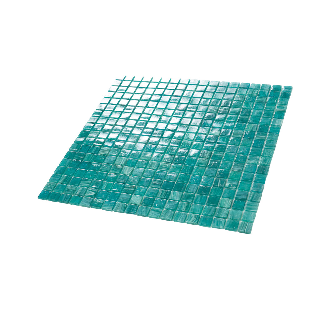 Cerulean Green 12 x 12 Glossy Glass Mosaic Tile
