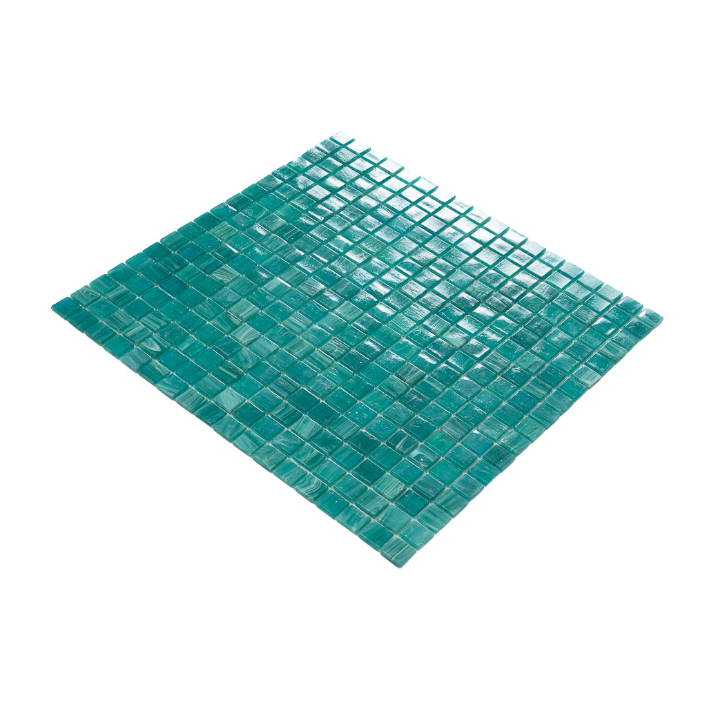 Cerulean Green 12 x 12 Glossy Glass Mosaic Tile