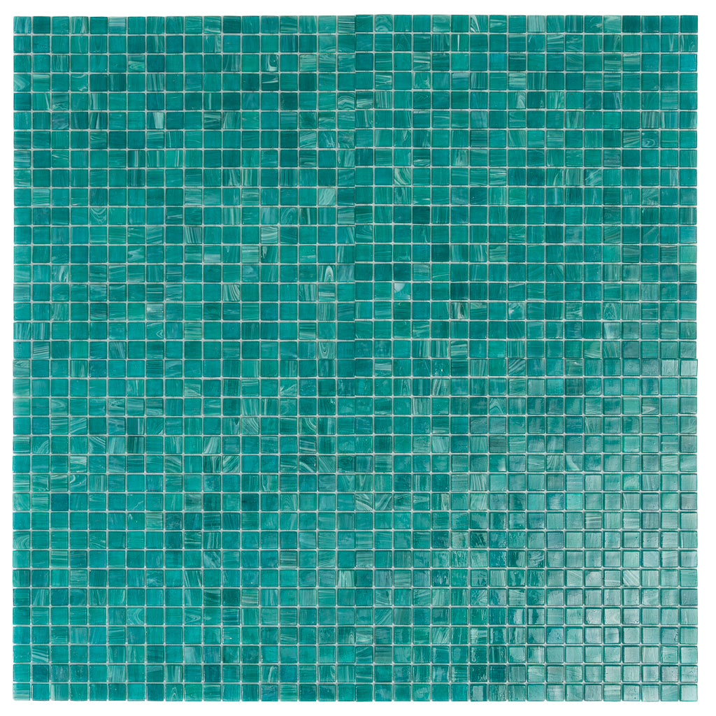 Cerulean Green 12 x 12 Glossy Glass Mosaic Tile