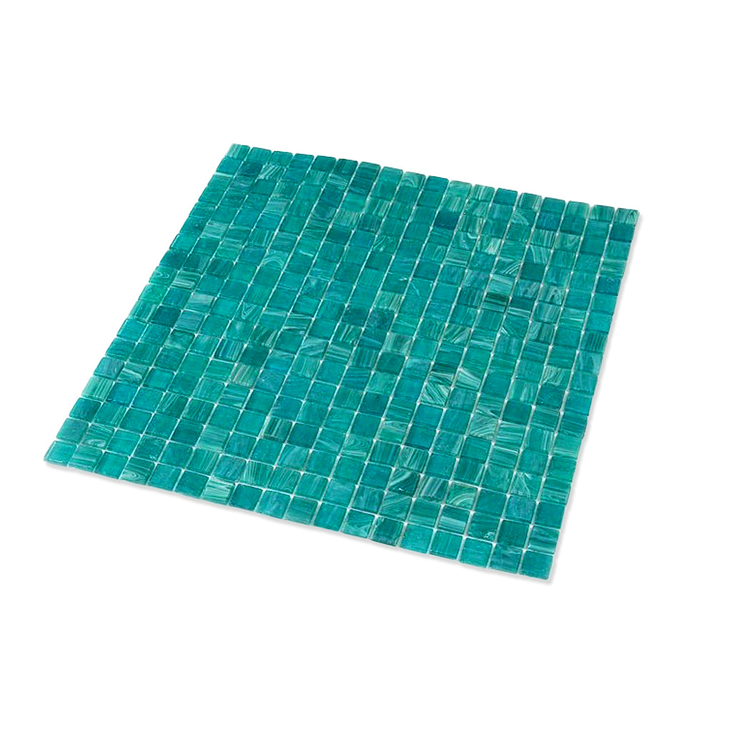 Cerulean Green 12 x 12 Glossy Glass Mosaic Tile
