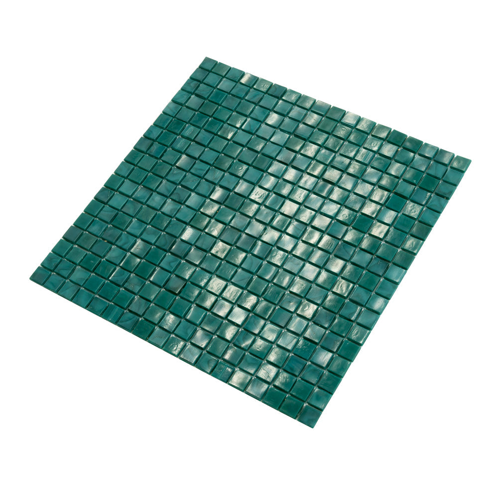 Dark Green 12 x 12 Glossy Glass Mosaic Tile