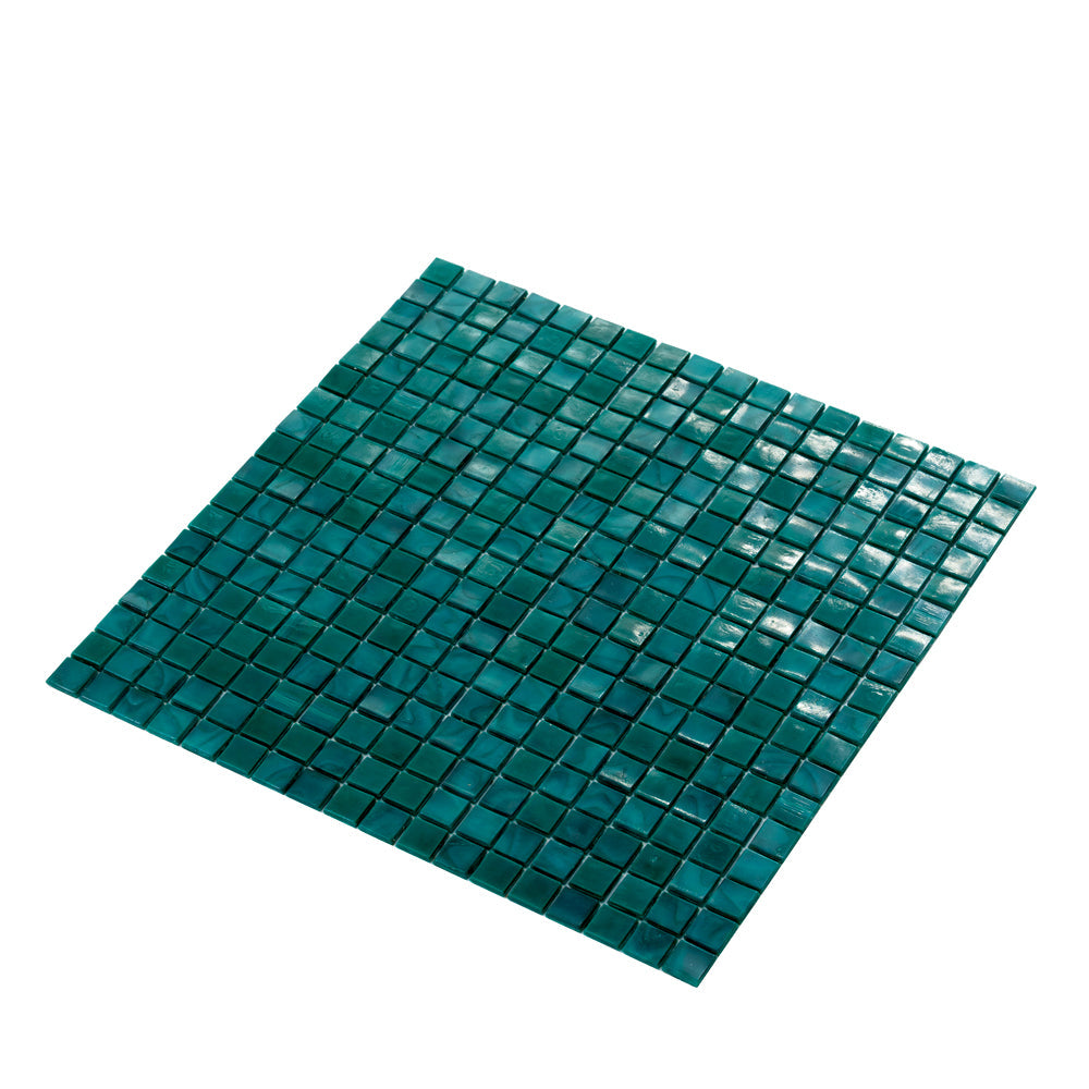 Dark Green 12 x 12 Glossy Glass Mosaic Tile