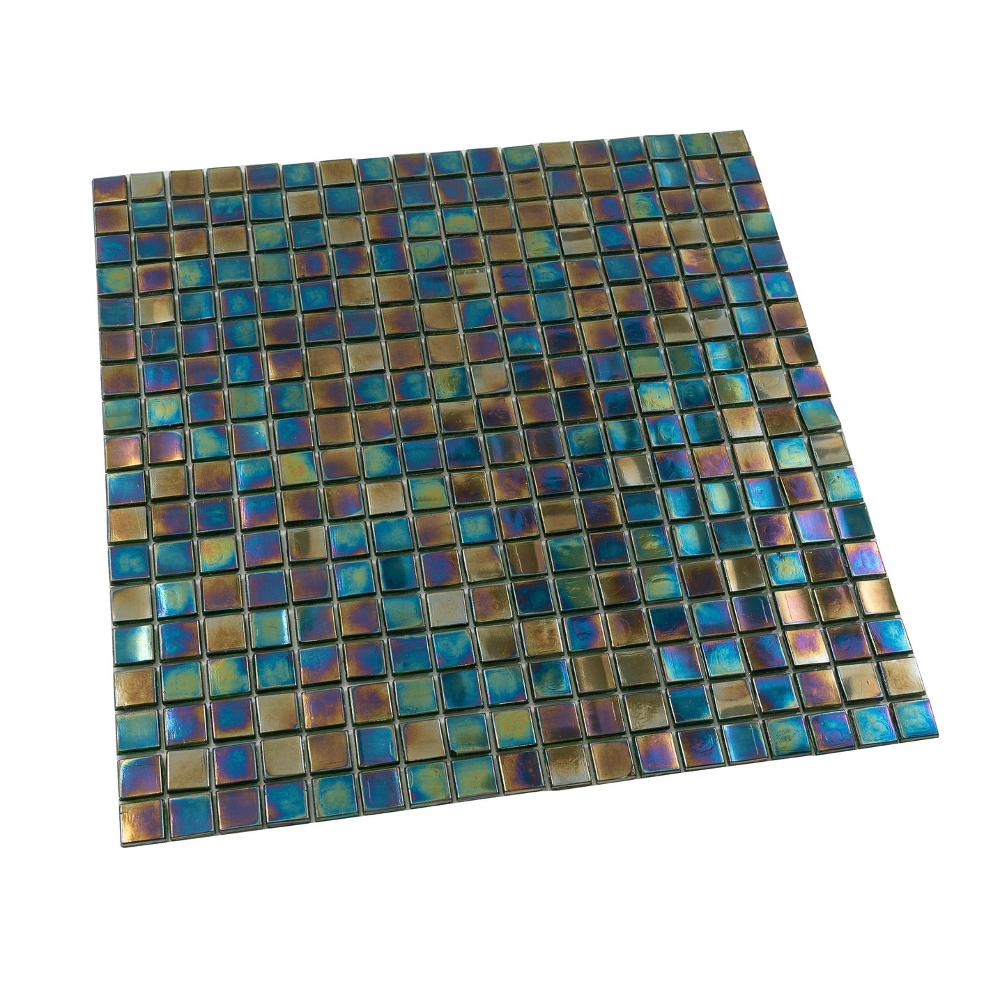 Rainbow Green 12 x 12 Glossy Glass Mosaic Tile