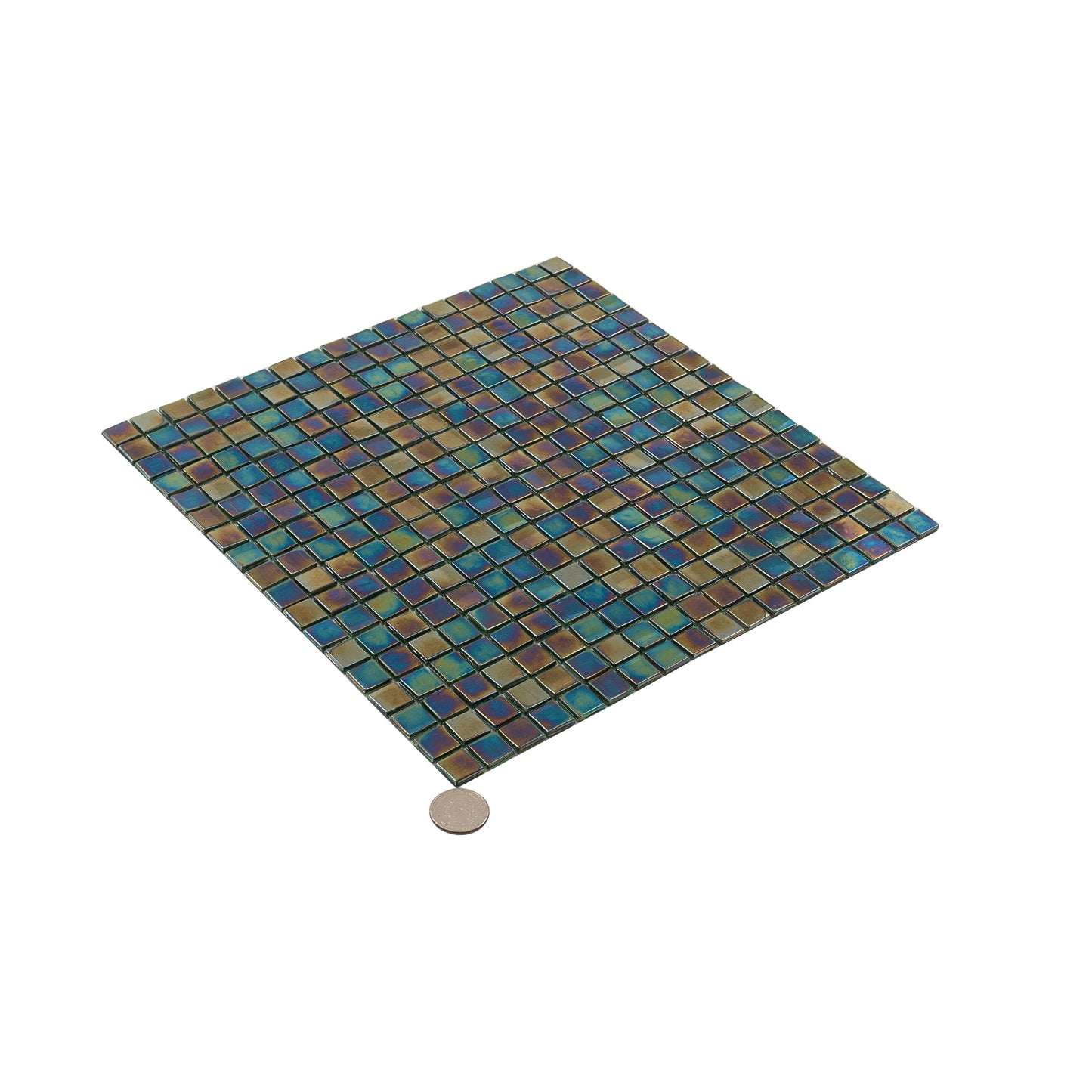 Rainbow Green 12 x 12 Glossy Glass Mosaic Tile