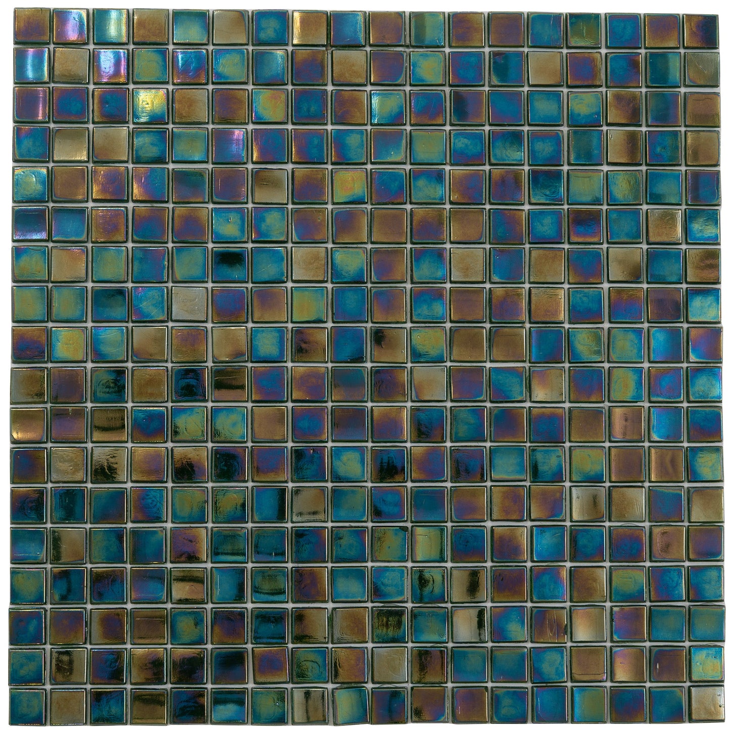 Rainbow Green 12 x 12 Glossy Glass Mosaic Tile