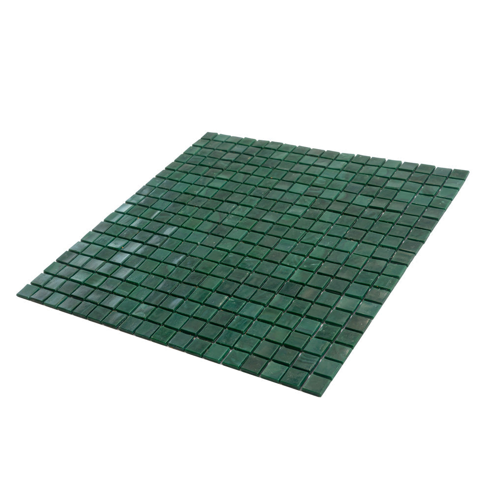 Bottle Green 12 x 12 Glossy Glass Mosaic Tile