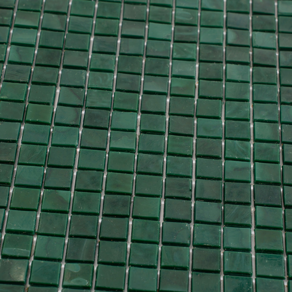 Bottle Green 12 x 12 Glossy Glass Mosaic Tile