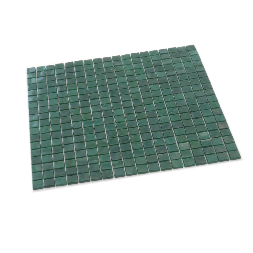 Bottle Green 12 x 12 Glossy Glass Mosaic Tile