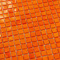 Red-Orange 12 x 12 Glossy Glass Mosaic Tile