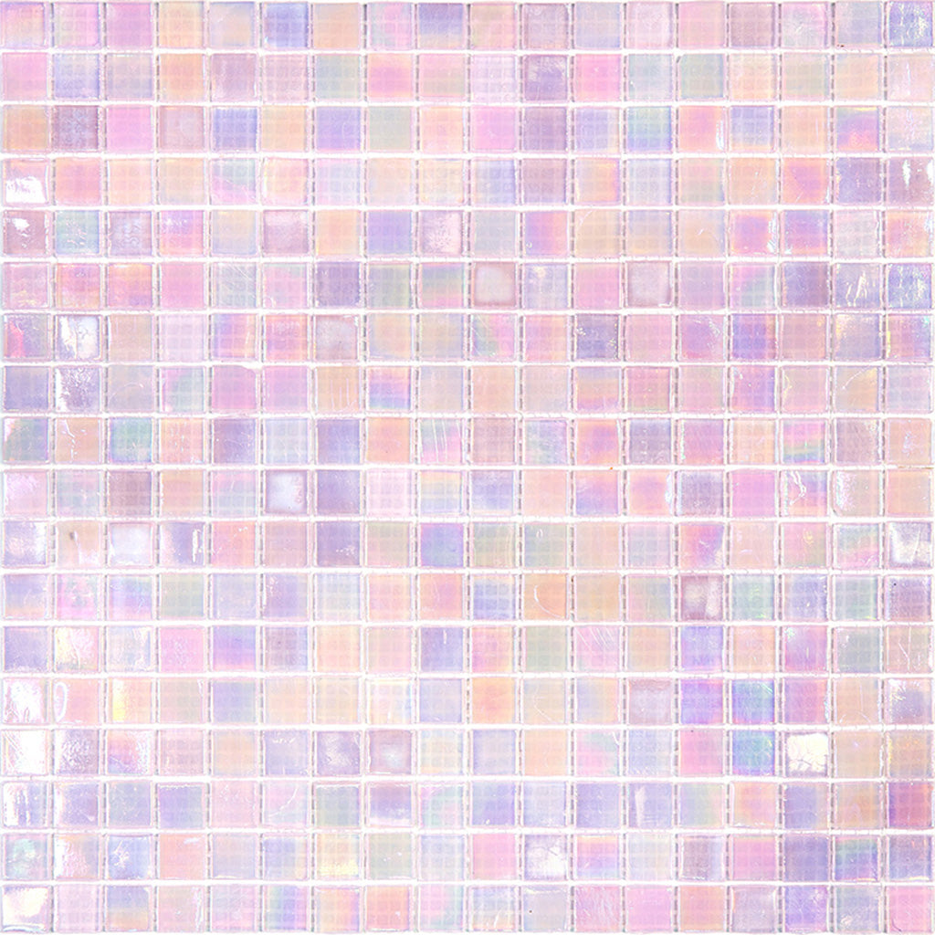 Pale Pink 12 x 12 Glossy Glass Mosaic Tile