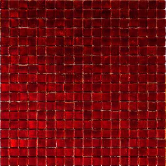 Ruby Red 12 x 12 Glossy Glass Mosaic Tile - Sample