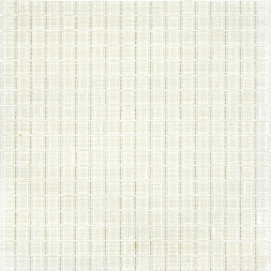 Cotton White 12 x 12 Glossy Glass Mosaic Tile - Sample