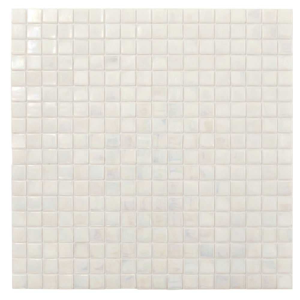 Dark Bone White 12 x 12 Glossy Glass Mosaic Tile