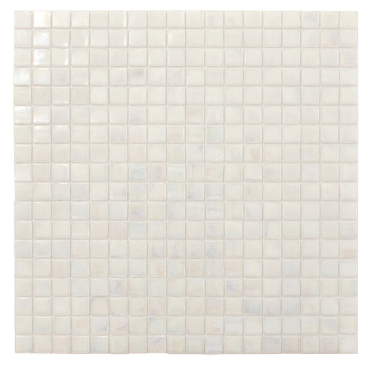 Dark Bone White 12 x 12 Glossy Glass Mosaic Tile