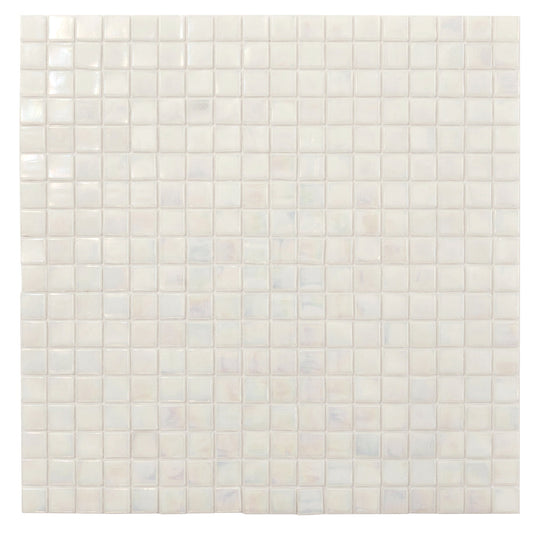 Dark Bone White 12 x 12 Glossy Glass Mosaic Tile - Sample