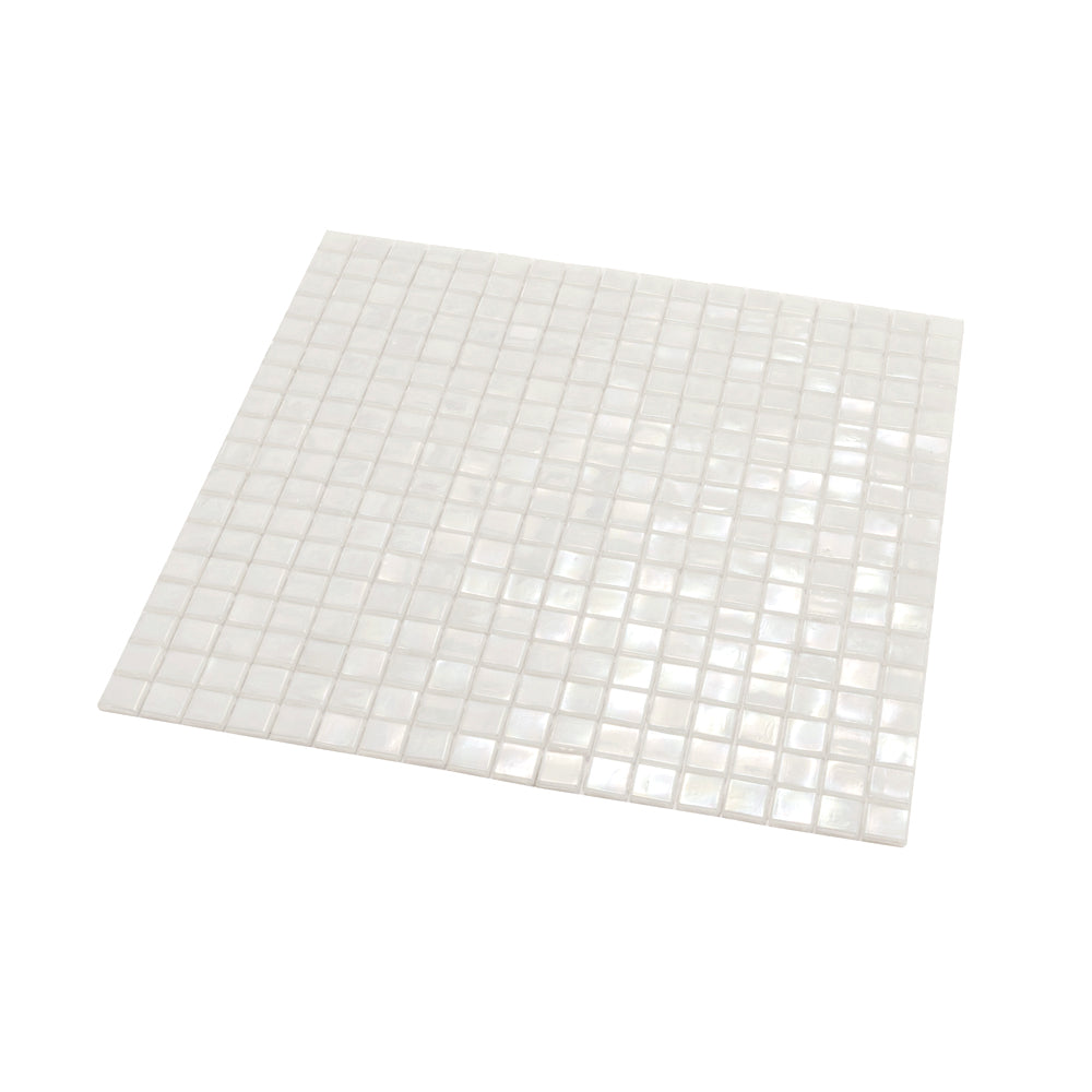 Dark Bone White 12 x 12 Glossy Glass Mosaic Tile