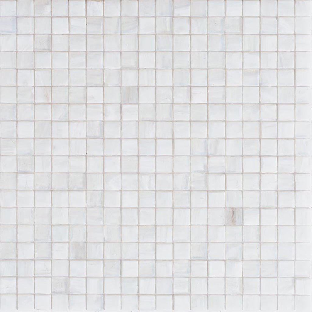 White Dove 12 x 12 Glossy Glass Mosaic Tile