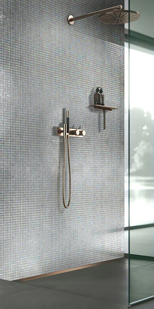 Light Bone White 12 x 12 Glossy Glass Mosaic Tile - Sample