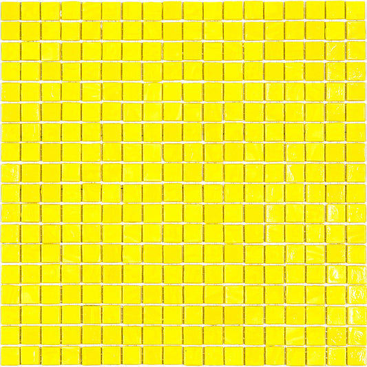 Yellow 12 x 12 Glossy Glass Mosaic Tile