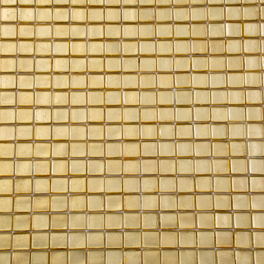 Satin Sheen Gold 12 x 12 Glossy Glass Mosaic Tile