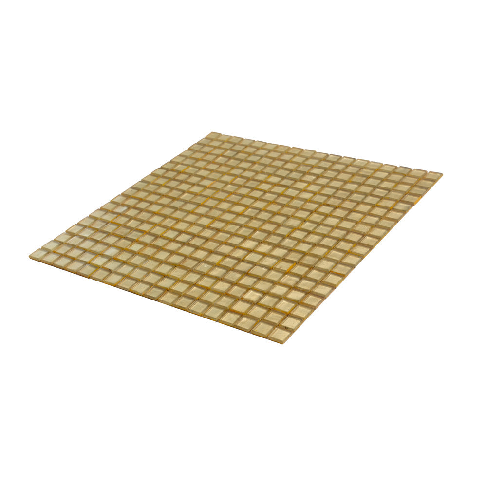 Satin Sheen Gold 12 x 12 Glossy Glass Mosaic Tile