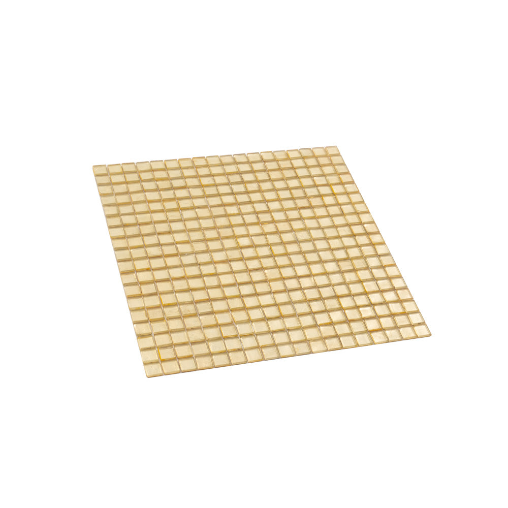 Satin Sheen Gold 12 x 12 Glossy Glass Mosaic Tile