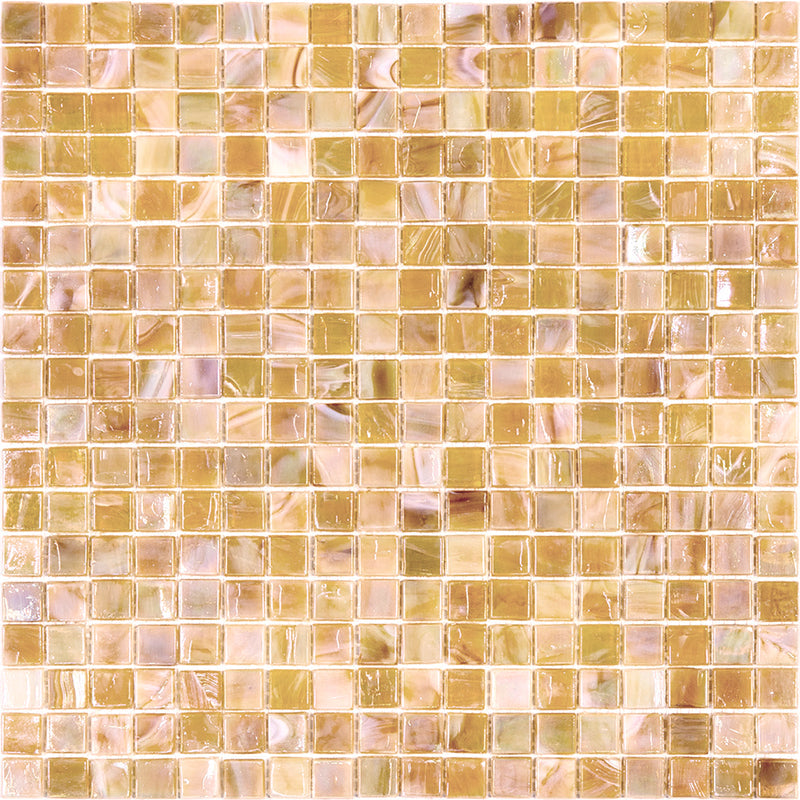 Caramel Beige 12 x 12 Glossy Glass Mosaic Tile