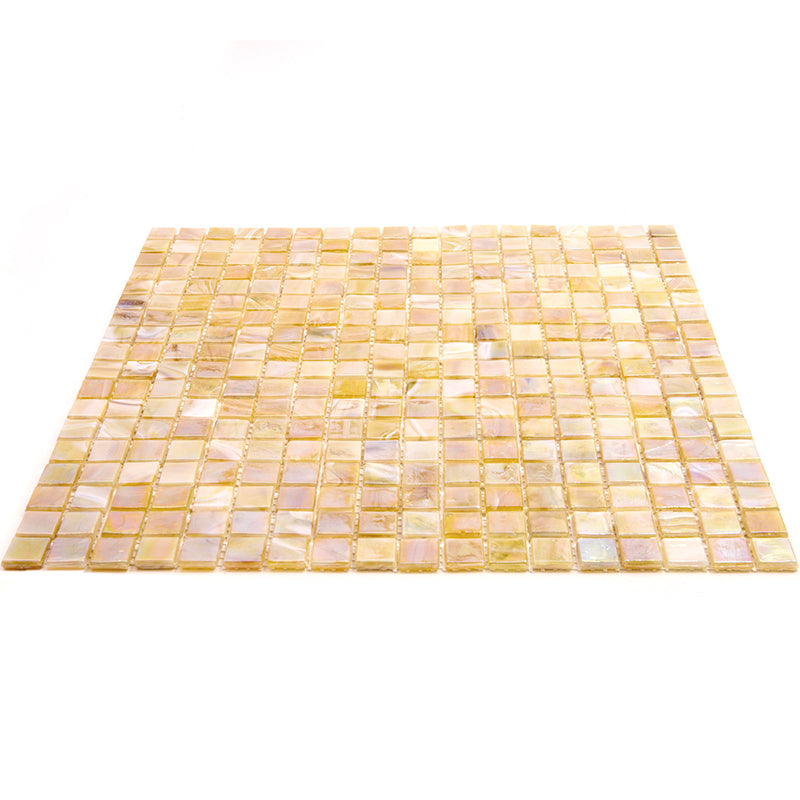 Caramel Beige 12 x 12 Glossy Glass Mosaic Tile