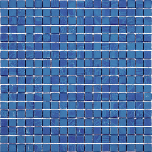 Sapphire Blue 12 x 12 Glossy Glass Mosaic Tile - Sample